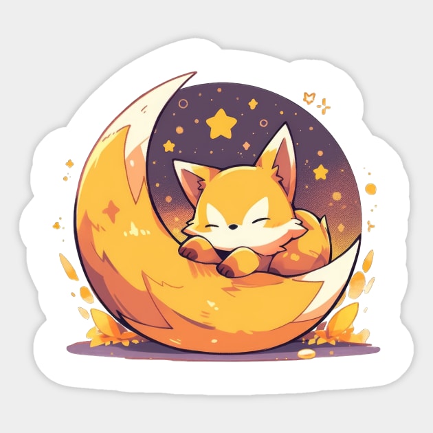 The fox jumps over the moon Sticker by Youthinasia